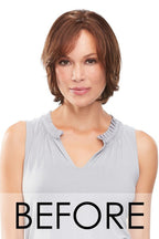 easiPart HD 12" brunette hair topper before