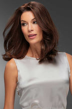 After Top Form 12" brunette human hair topper