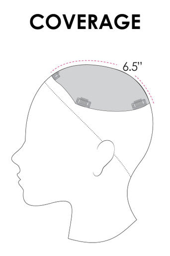 Top Form 12" human hair topper placement