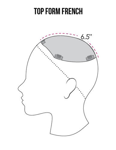 Top Form French 12" human hair topper placement