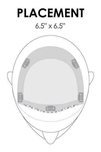 Top Form 8" human hair topper placement